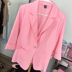 Pink Blazer with Button Detail